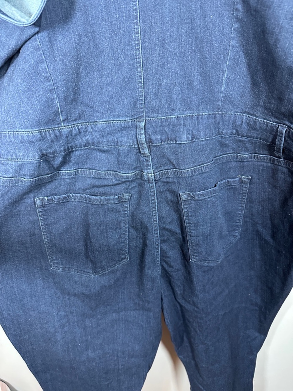 RACHEL Rachel Roy Dark Indigo Cropped Skinny Denim Overalls Plus Size 24 NWT - Picture 4 of 11
